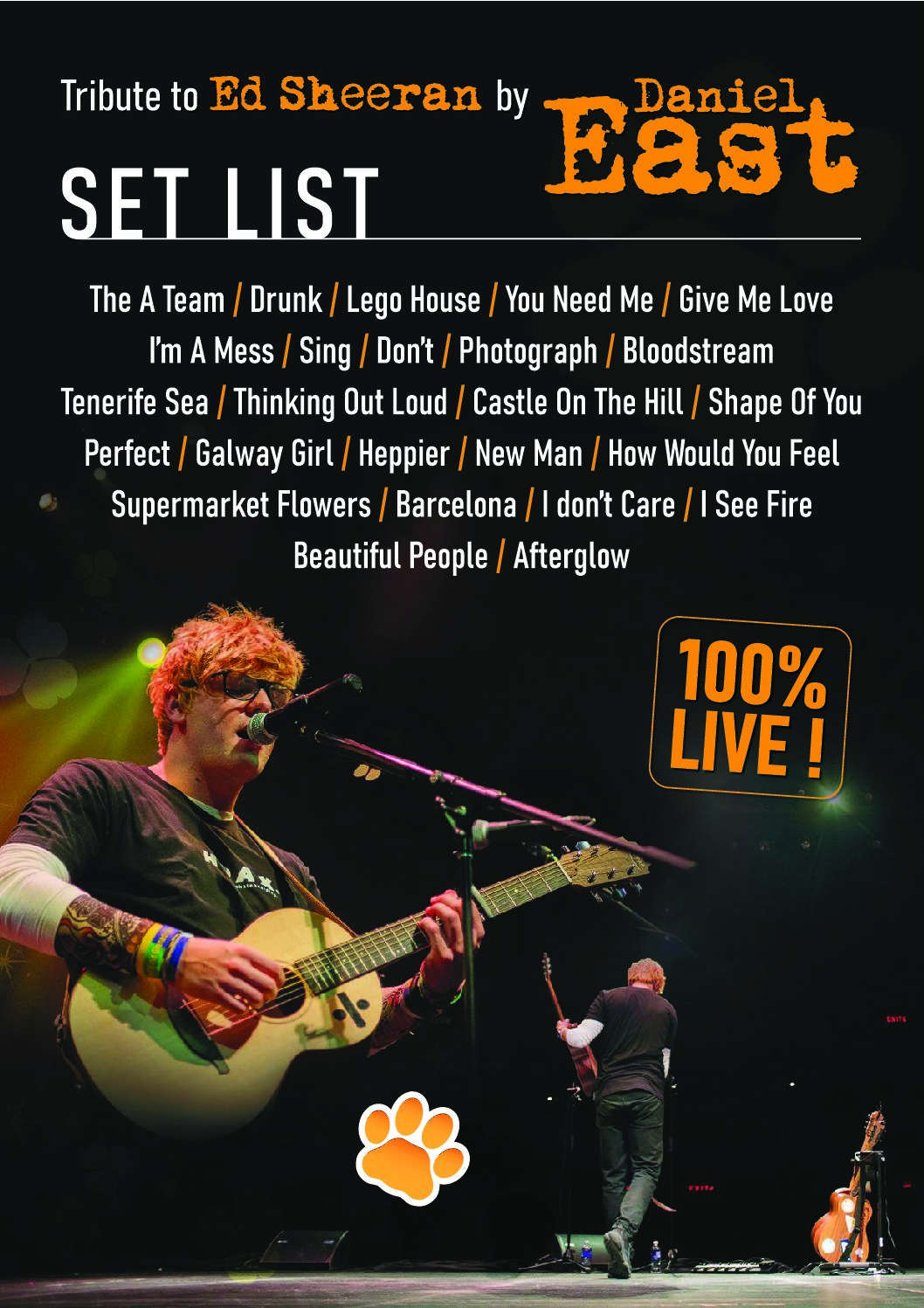 Set list Daniel East Music Line Production